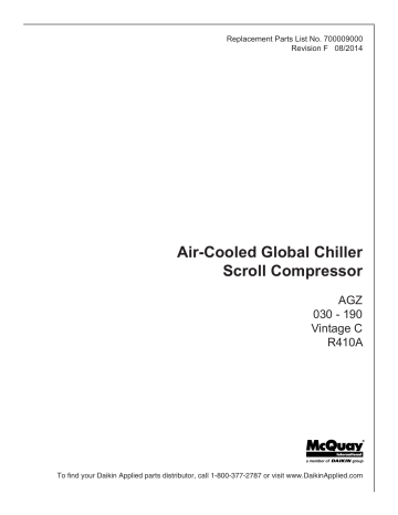 RPL: AGZ 030-190, C Vintage, Air-Cooled Scroll Compressor Chiller