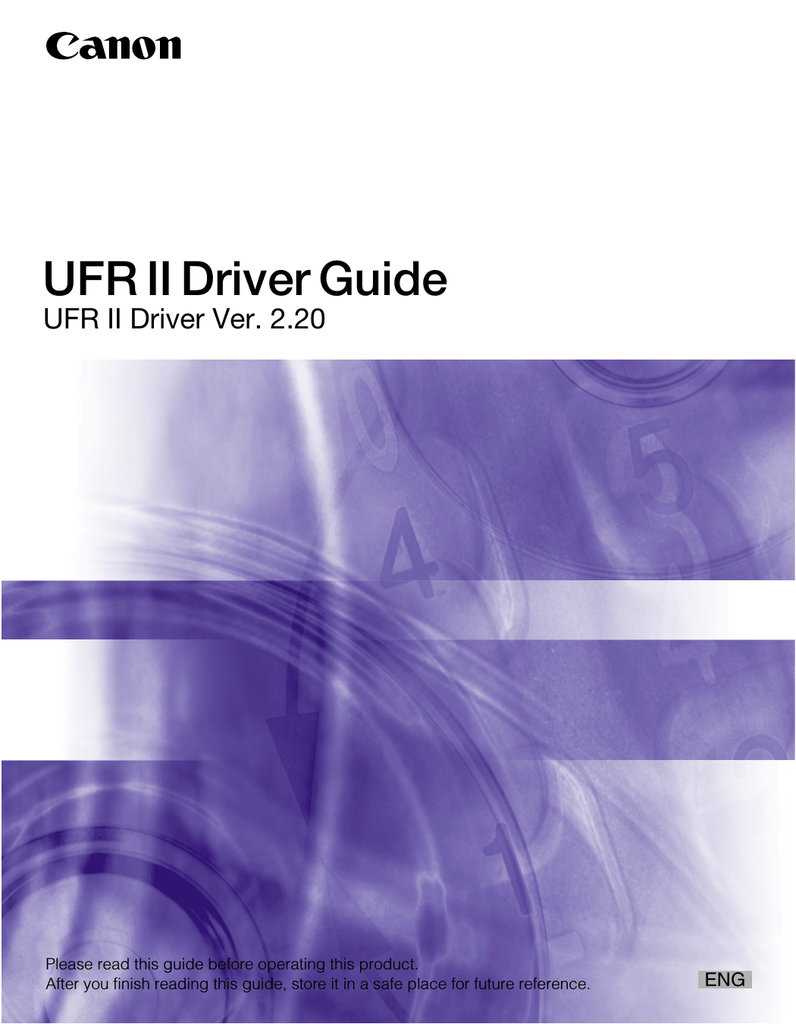 Canon  User manual  UFR II Driver Guide  Manualzz