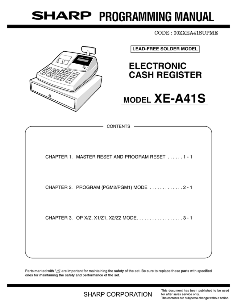 Sharp Xe 1s Service Manual Manualzz