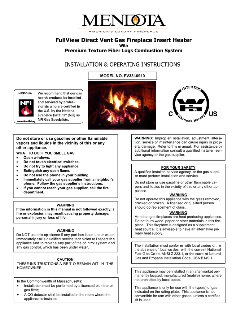 Mendota Fv 33i Operating Instructions Manualzz Com