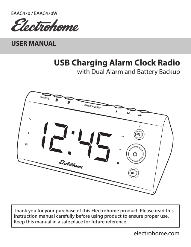 gloue small mini digital alarm clock manual