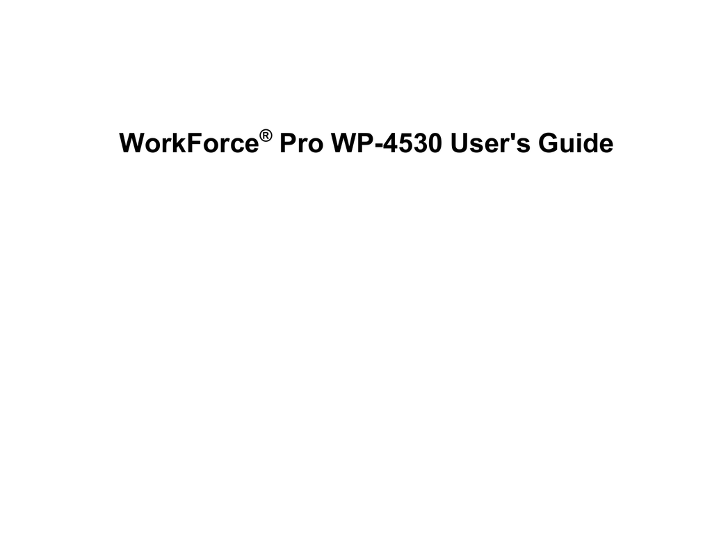 Epson Workforce Pro Wp 4530 User`s Guide Manualzz 8730