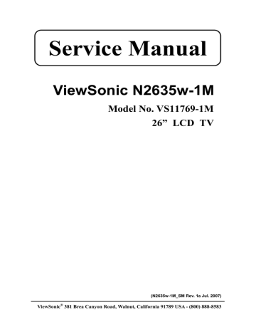 ViewSonic N2635w-1M Service manual 