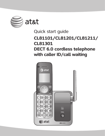 AT&T | User manual | Quick start guide CL81101/CL81201/CL81211 | Manualzz