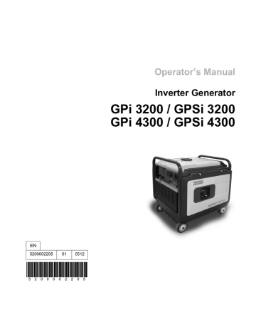 Wacker Neuson GPSi3200 Portable Inverted Generator Operator's Manual | Manualzz