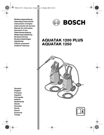 Bosch Aquatak 1250 Power, Aquatak 1200 Plus Power, Aquatak 1250 El kitabı | Manualzz