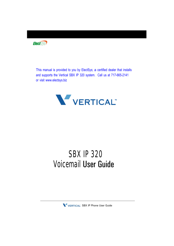 vertical sbx ip 320 voicemail setup