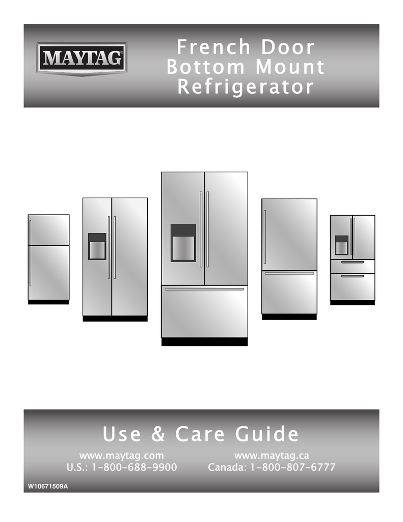 Whirlpool French Door Bottom Mount Refrigerator Use & care guide Manualzz