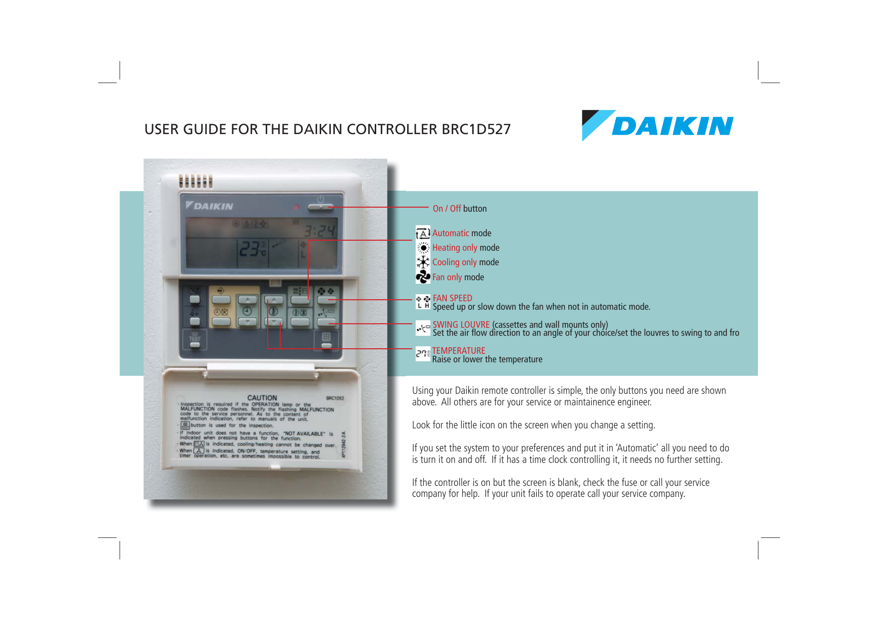 Кондиционер daikin инструкция