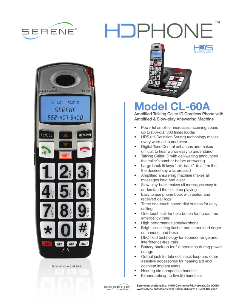 Serene CL60A User`s manual Manualzz