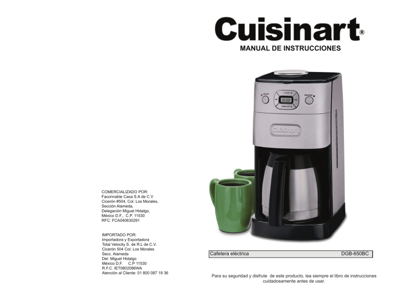 Cuisinart DGB-650C Series User manual | Manualzz