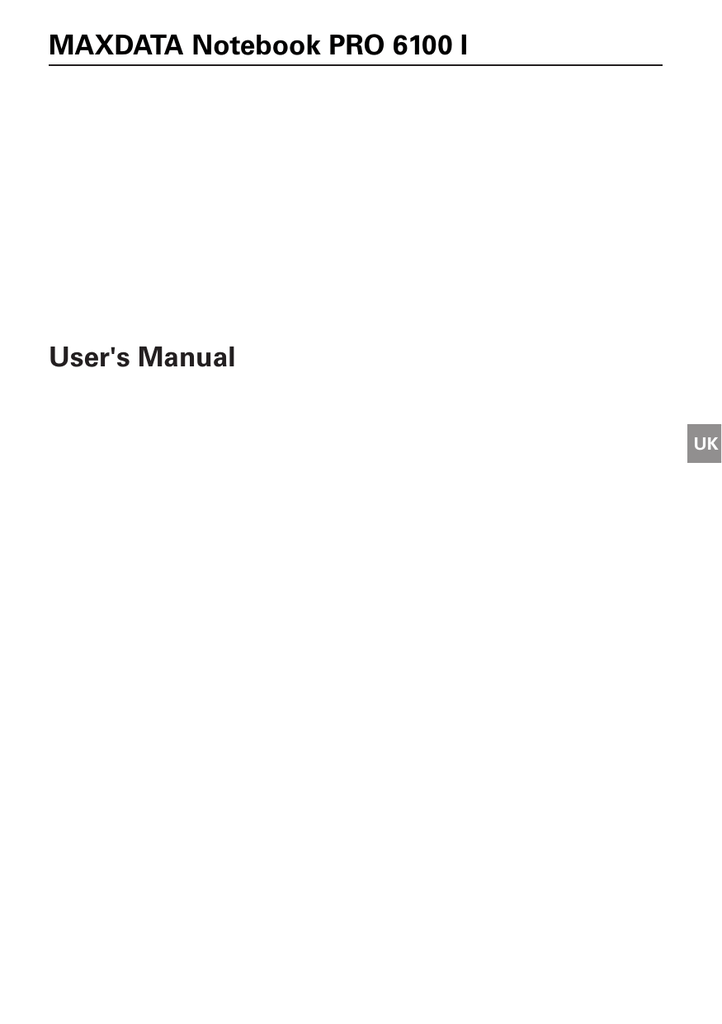 MAXDATA PRO 6100 I User`s manual | Manualzz