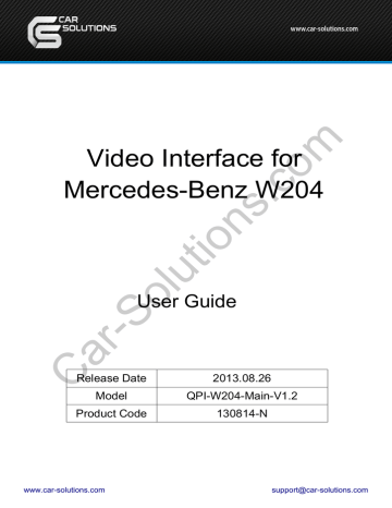 Car Solutions Qpi W204 Main V1 2 User Guide Manualzz