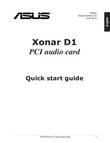 asus xonar d1 windows 10 driver