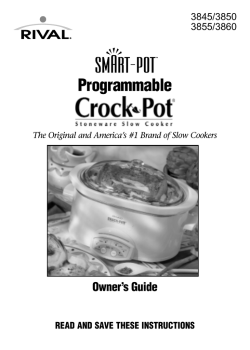 Rival Crock Pot - Owner's manual, User manual