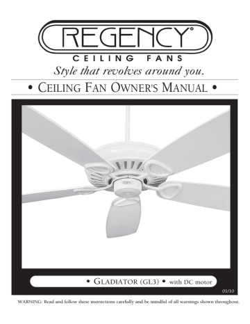 Regency GLADIATOR GL3 Owner`s manual 