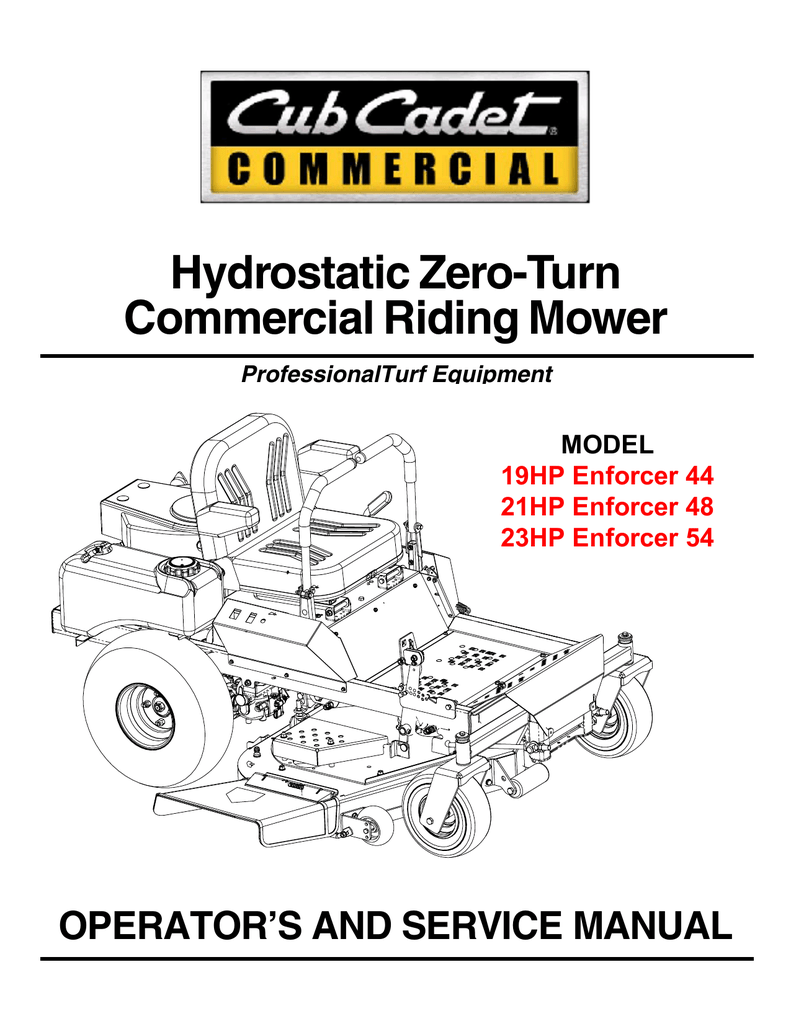 Cub Cadet 21hp Enforcer 48 Service Manual Manualzz