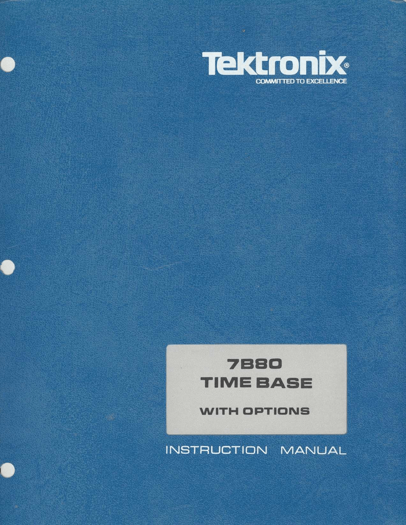 Original Tektronix Instruction  Manual for the FG503 Function Generator 
