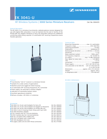 Sennheiser EK3041 Beltpack Transmitter 22_L Various Frequencys 