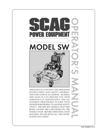 Scag Power Equipment SW36-14KA Operating instructions | Manualzz