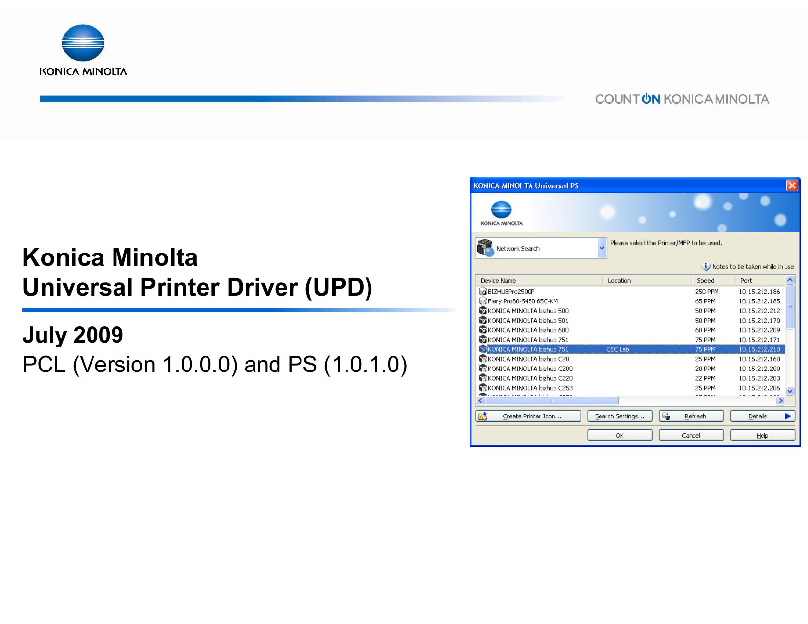 konica minolta drivers bizhub c652