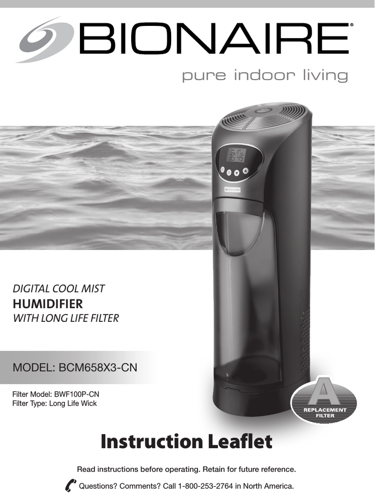 bionaire humidifier filter
