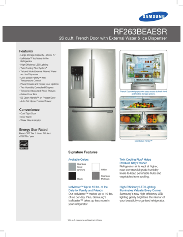 Samsung RF263BEAESR Refrigerator User manual | Manualzz