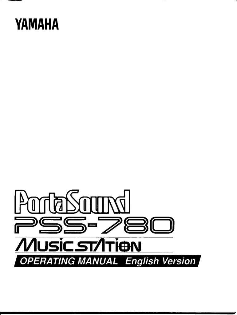 Yamaha Pss 780 Owner S Manual Manualzz