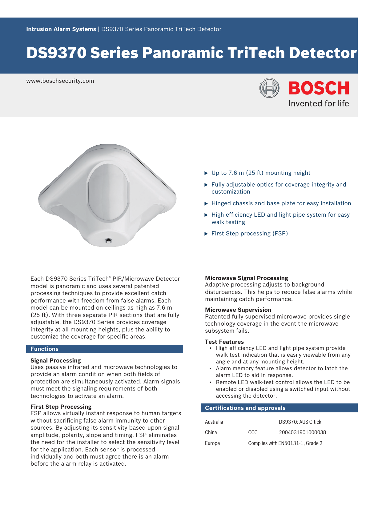 Bosch Ds9370 Manual