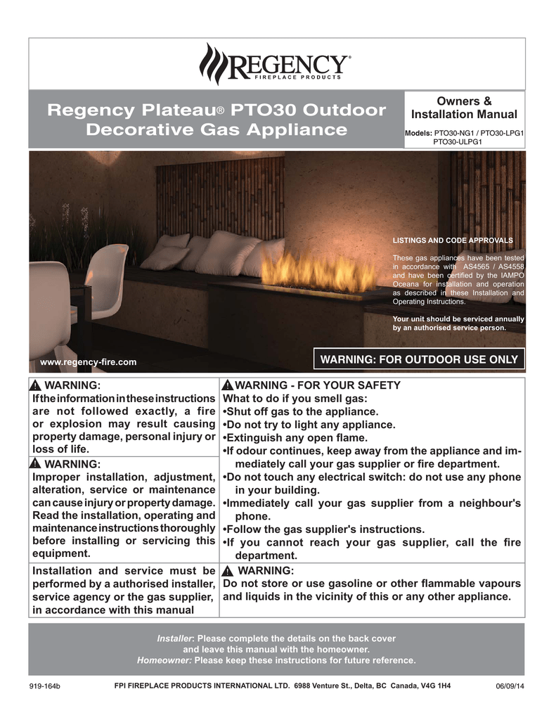 Regency Pt030 Ng1 Installation Manual Manualzz Com
