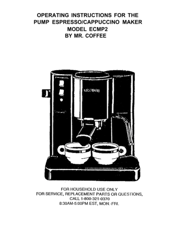  Mr. Coffee ECM91 Steam Espresso and Cappuccino Maker:  Cappuccino Machines: Home & Kitchen