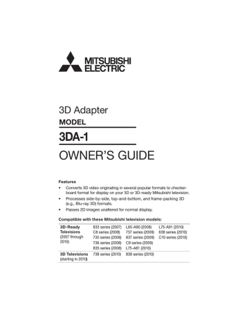 Mitsubishi Electric 3DA-1 Owner's Guide | Manualzz