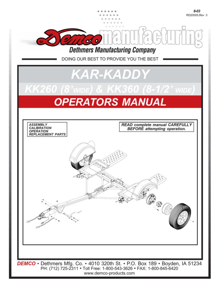 Demco KK360 Specifications | Manualzz