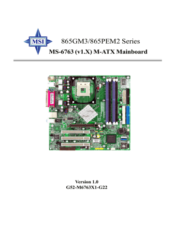 MSI MS-6852 Instruction manual | Manualzz