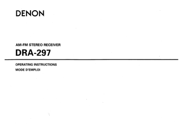 Denon DRA-297 Operating instructions | Manualzz