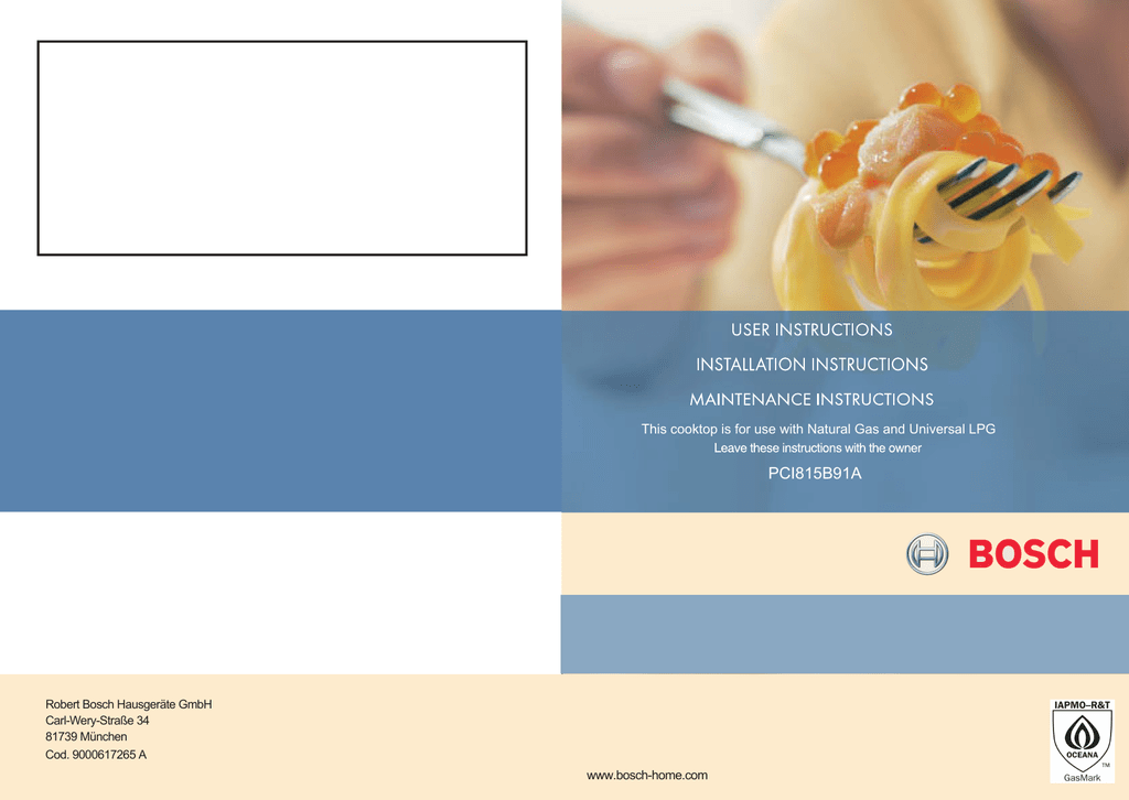 Bosch PCI815B91A Operating instructions Manualzz