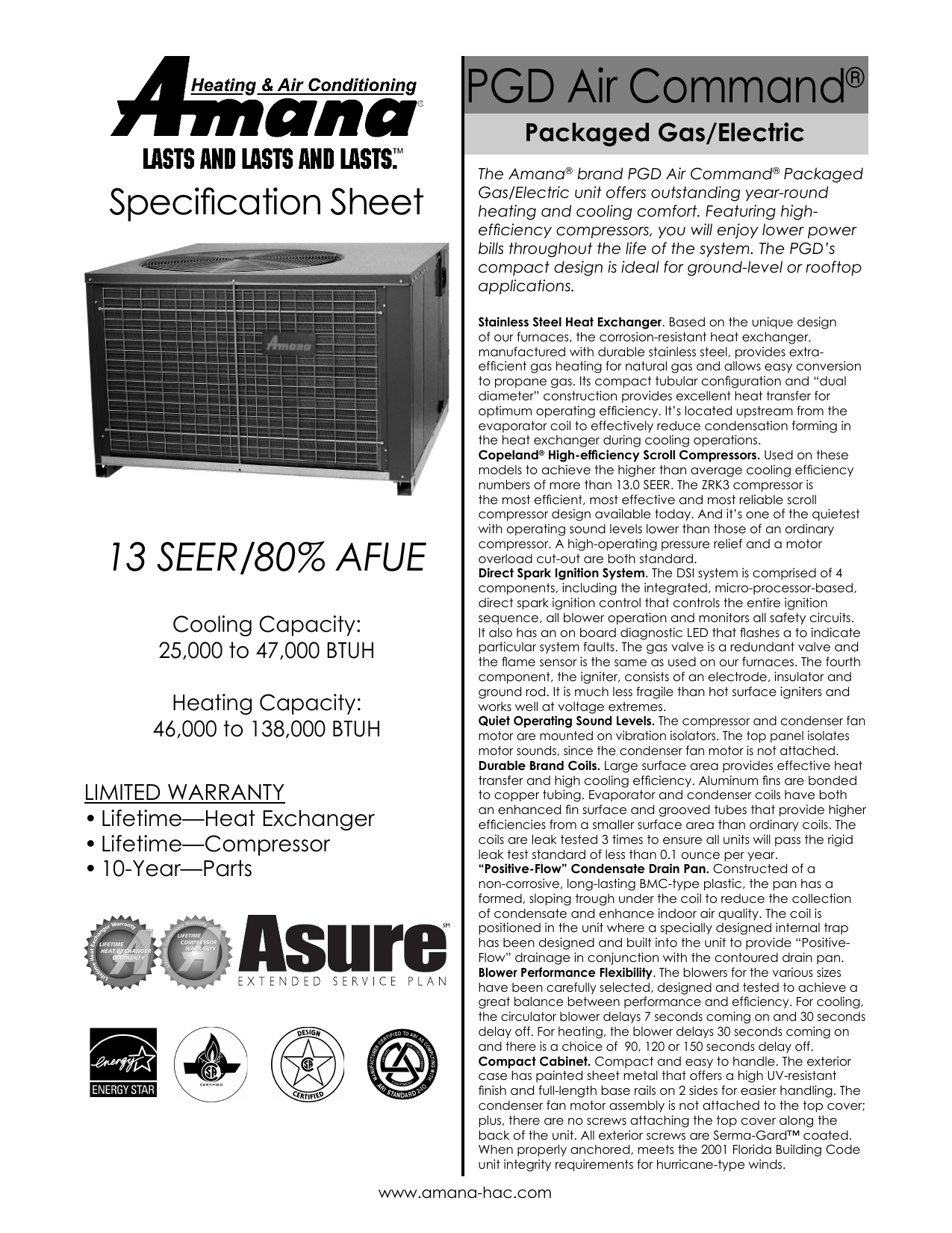 Amana PGD**C User manual Manualzz