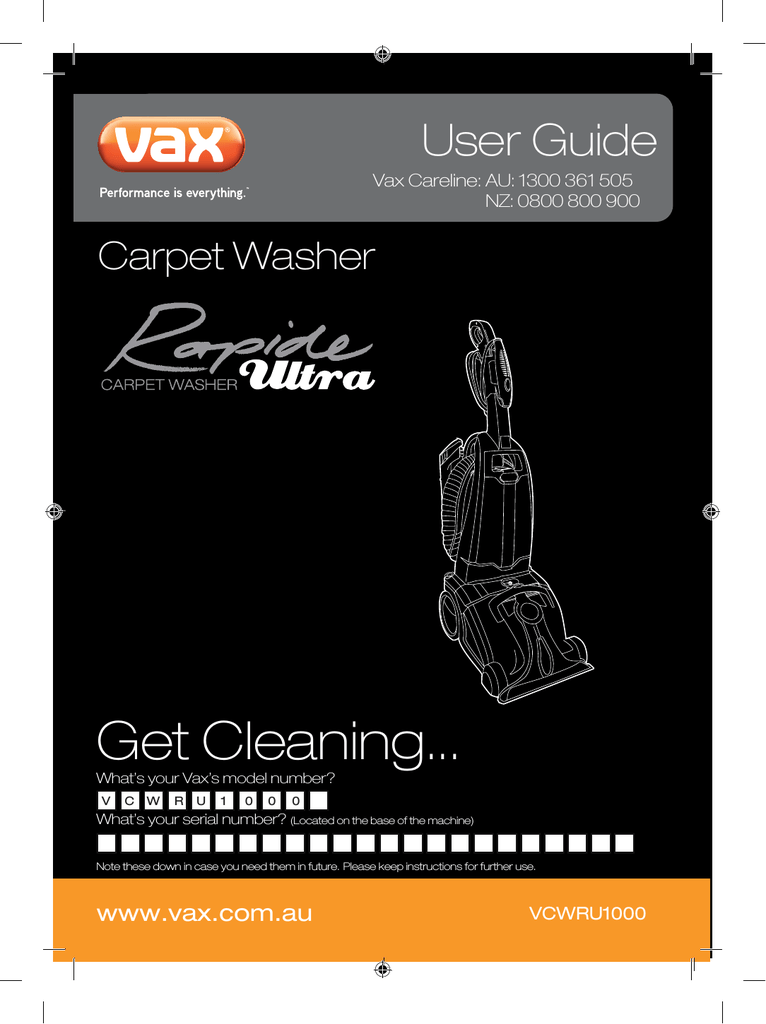 Instructions For Vax Carpet Washer Rapide Xl Carpet Vidalondon