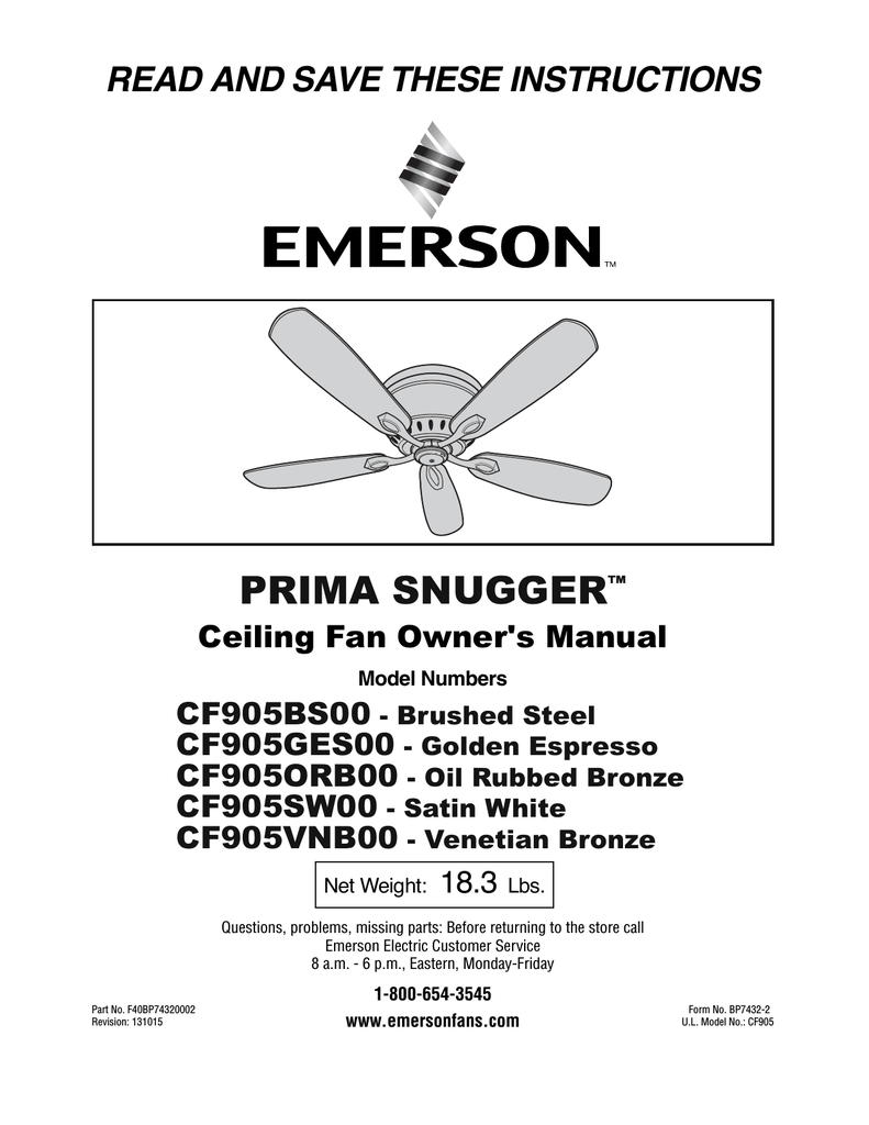 Emerson CF905SW00 Owner`s manual | Manualzz