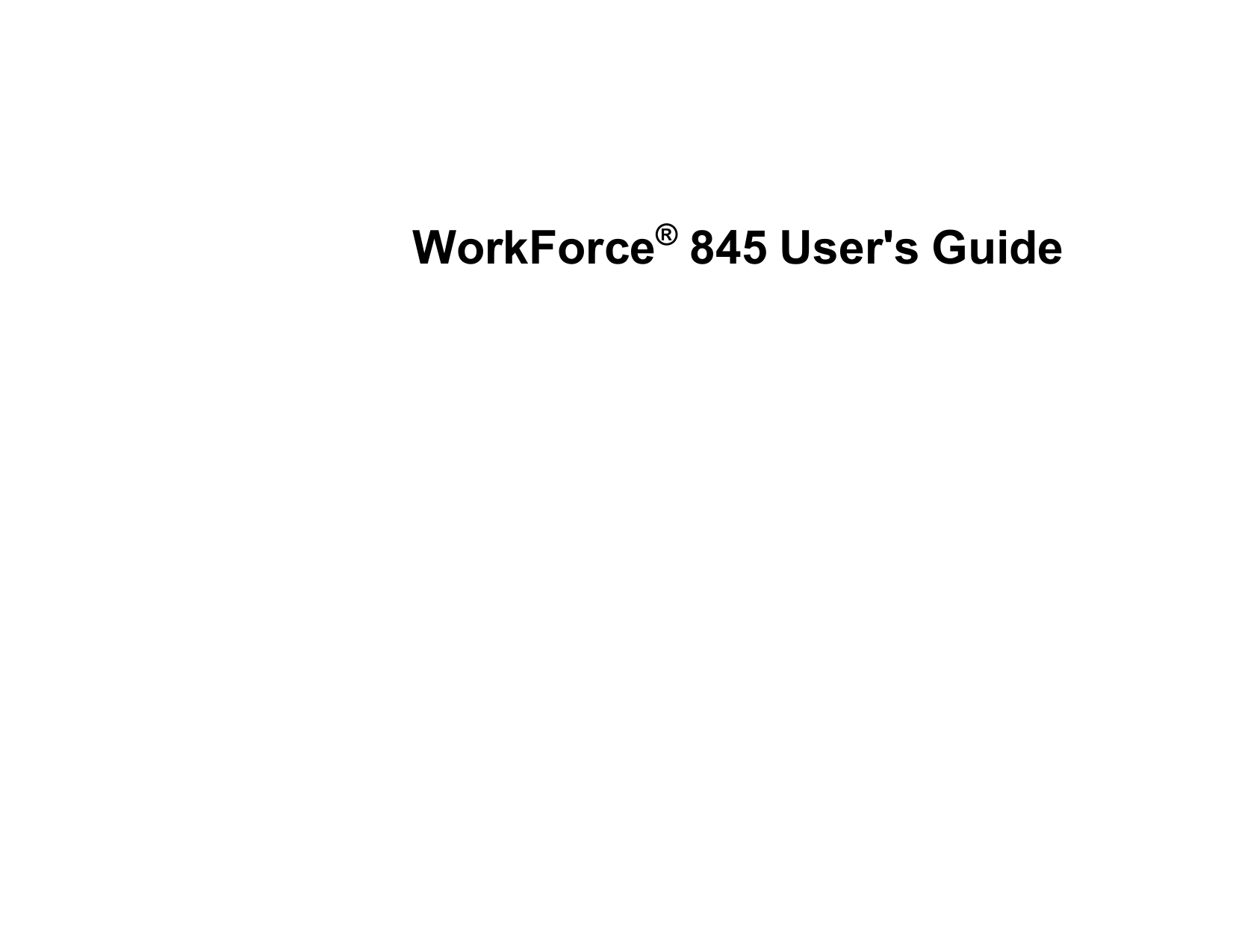 Epson WorkForce 845 User`s guide | Manualzz