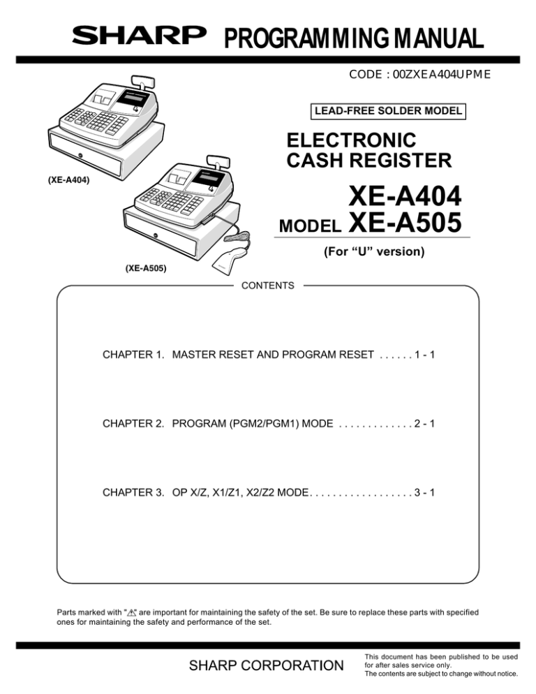 Sharp Xe A505 Cash Register Thermal Printing Service Manual Manualzz