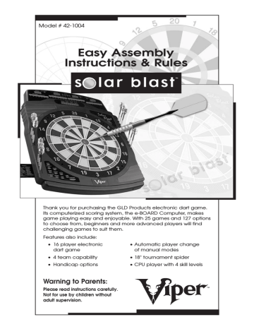 Viper Solar Blast 42-1004 Easy Assembly Instructions & Rules | Manualzz