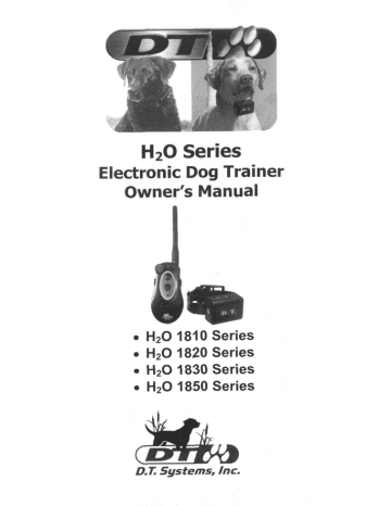D.T. System H20 1820 Series Owner's Manual | Manualzz