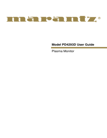 Marantz PD4293D User guide | Manualzz