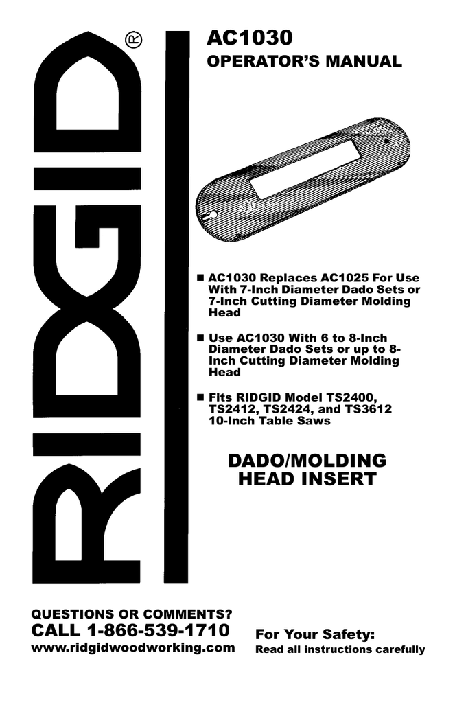 Ridgid Ts3612 Operator S Manual Manualzz
