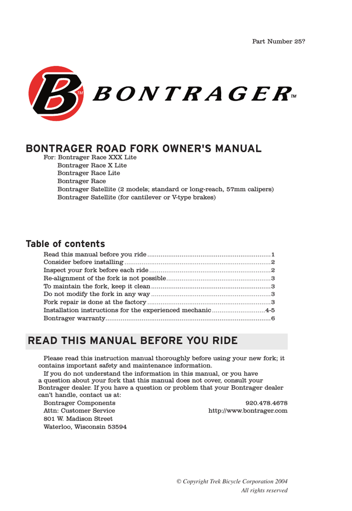 trek bike repair manual