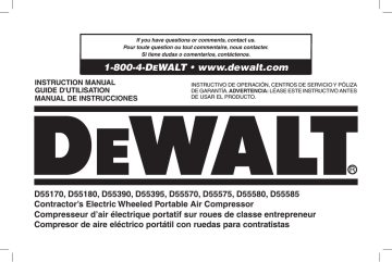 DeWalt D55570 Compressor 1.5 hp 8 gal d Instruction manual | Manualzz
