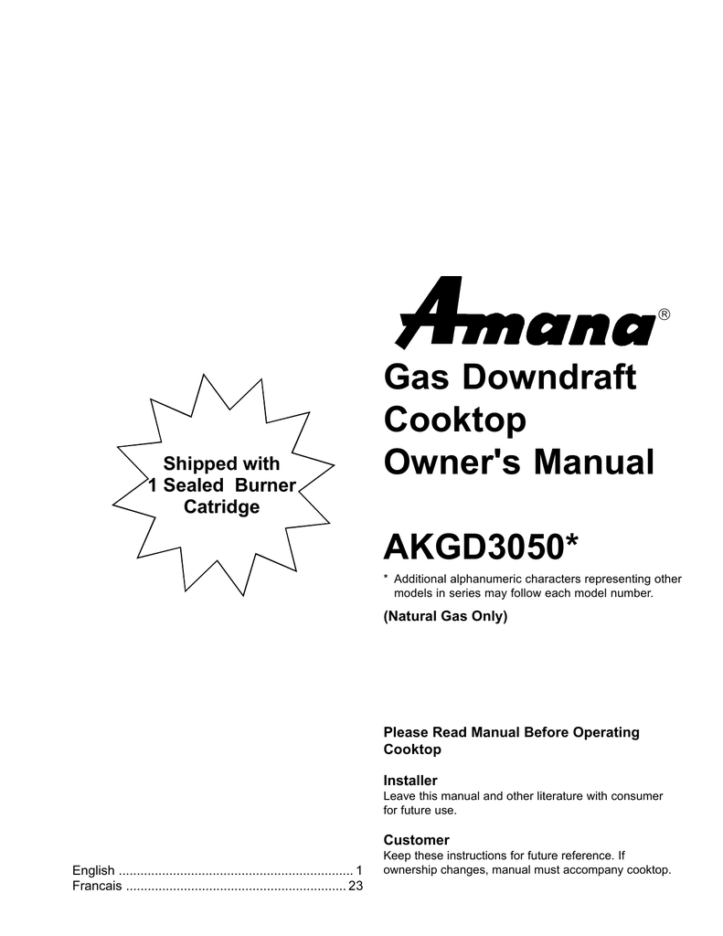 Amana AKGD3050 Owner`s manual Manualzz