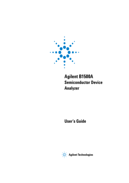Agilent B1500A B1520A - User's Guide, Setup Guide