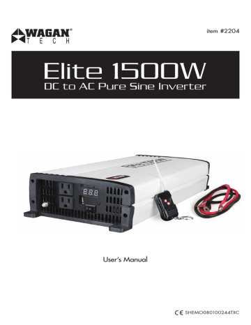 Wagan Elite 1500W 2204 User`s manual | Manualzz